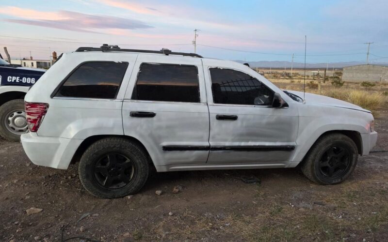 SSPE asegura vehículo blindado con placas sobrepuestas en Aldama