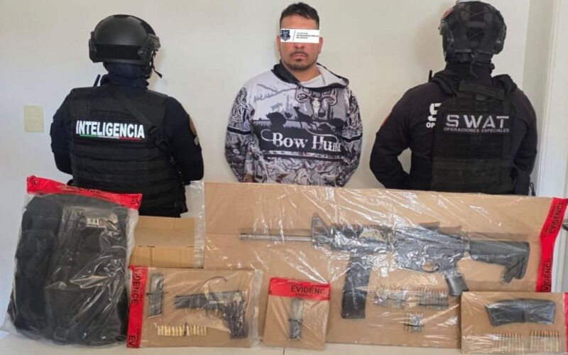 Operativo estatal en Anáhuac deja un detenido armado y aseguramiento de fusil y pistola