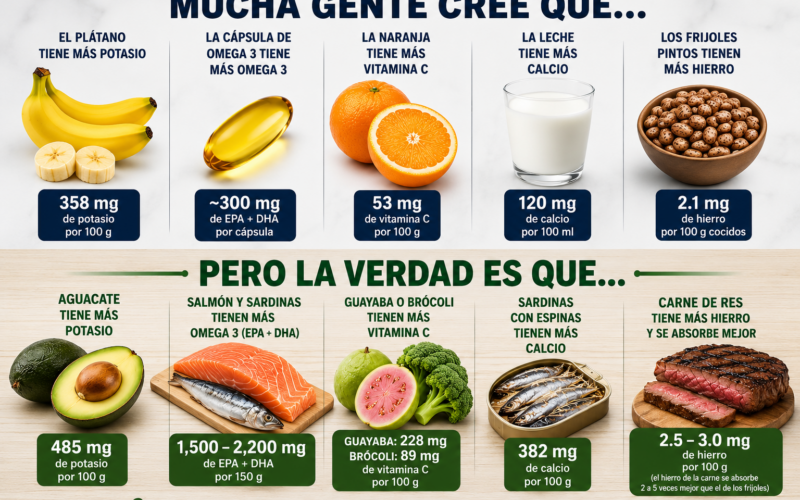 ¿Plátano o aguacate? Estos alimentos contienen más nutrientes de los que muchos imaginan