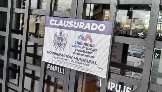 Clausuran cuatro negocios tras operativo de Gobernación Municipal en Chihuahua