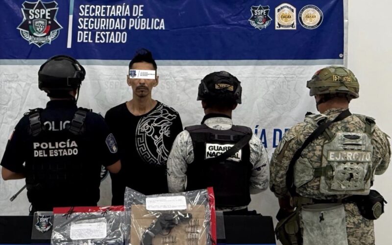 Detiene SSPE a hombre con arma de fuego y droga en Ciudad Juárez