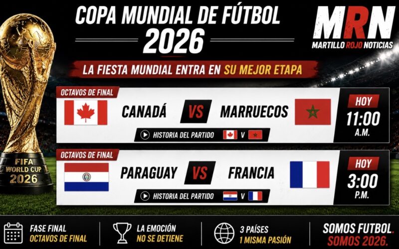 Canadá-Marruecos y Paraguay-Francia abren la jornada de octavos del Mundial 2026