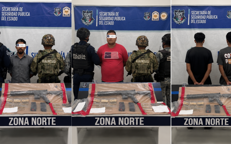 Operativo en Samalayuca deja cuatro detenidos; aseguran armas y cartuchos