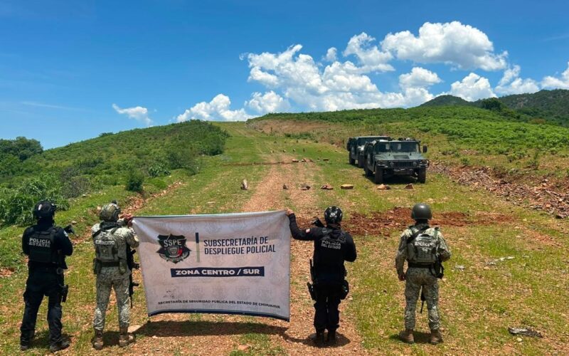 Inhabilita SSPE pista clandestina localizada en Guadalupe y Calvo durante operativo en la Sierra