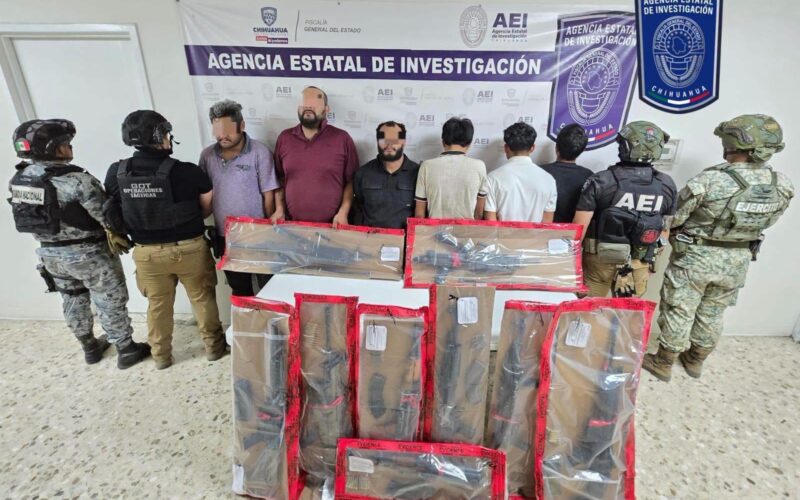 Detienen a seis personas armadas en operativo conjunto en Aldama; aseguran nueve armas largas