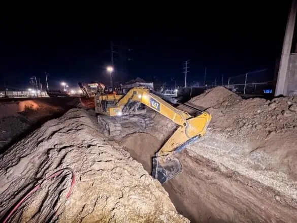 JMAS Juárez acelera reparación de hundimiento en el colector Candelaria; reporta 40% de avance