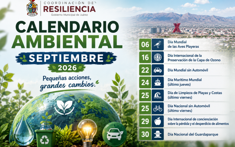 Septiembre Llega con Agenda Ambiental; Llaman en Juárez a Ahorrar Agua, Energía y Reducir Residuos