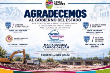 Casas Grandes Destaca Respaldo de Maru Campos y Santiago de la Peña Tras Fuertes Lluvias